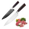 Kegani Japanese Chef Knife 8 Inch - Chefs Knife High Carbon Stainless Steel Knife Kitchen Cooking Knife - Rosewood FullTang Sharp Knife With Sheath