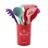 11PCS Silicone Kitchen Cooking Utensil Set with Storage Box for Countertop Wooden Cook Gadgets Kitchen Utensils Kitchen Sets