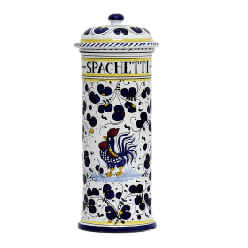 ORVIETO ROOSTER Canisters (Color: Blue, size: 5 DIAM. X 13 HIGH (Dimensions measured in Inches))