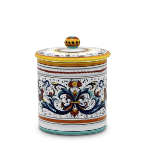 RICCO DERUTA Canisters (size: 4.5 DIAM. X 5.5 HIGH (With Lid) (Dimensions measured in Inches))