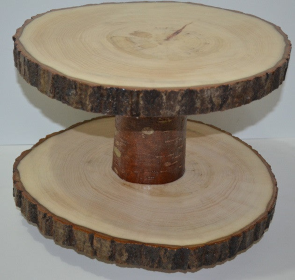 Lazy Susan Double Tier Log Slices 11" to 15 1/2" Diameter (size: 11" to 13")