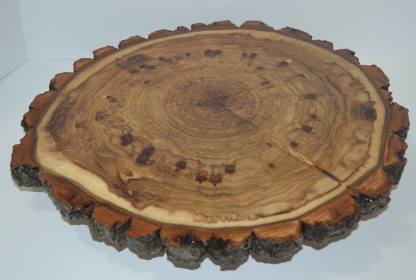 Rustic Lazy Susan Hand Crafted with Log Slices with Bark Turn Table (size: 11" to 12")