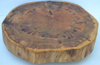 Rustic Lazy Susan Hand Crafted with Log Slices No Bark Turn Table (size: 11" to 12")