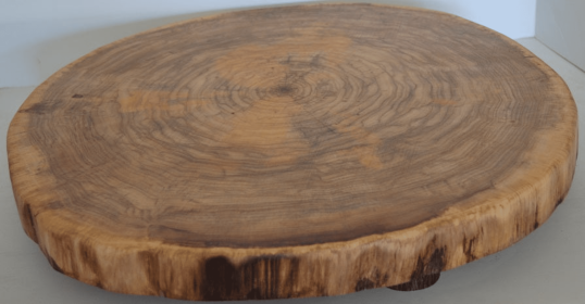 Rustic Log Slice Charcuterie board, Cutting Board, Cake Stand, Serving Platter or Center Piece Live Edge No Bark (size: 16 1/2" to 18 1/2")