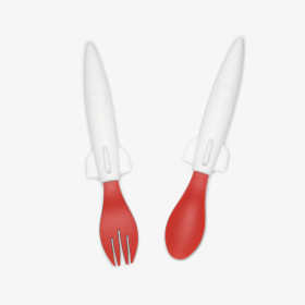 Spoon & Fork Set (Color: Rocket)