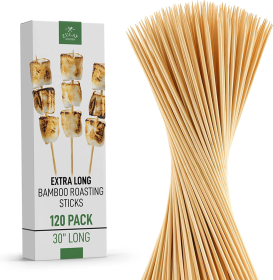 Extra Long Bamboo Roasting Sticks (Color: 120PCK, size: 30in)