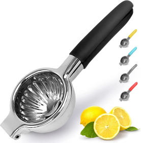 Heavy Duty Stainless Steel Lemon Squeezer (Color: BLK)