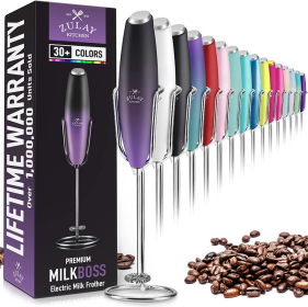 Milk Frother With Holster Stand (Color: PPB)