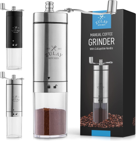 Manual Coffee Grinder With Foldable Handle (Color: STL)