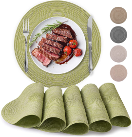 Round Placemats Braided (Color: GN)