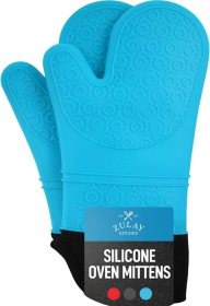 Silicone Oven Mitts (Color: BL)