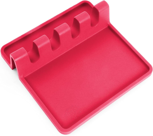 Silicone Utensil Rest with Drip Pad (Color: HNYSCKL)