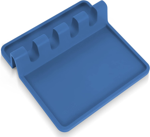 Silicone Utensil Rest with Drip Pad (Color: SEA)