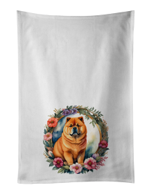 Chow Chow and Flowers Kitchen Towel Set of 2 (Color: 194030794838)