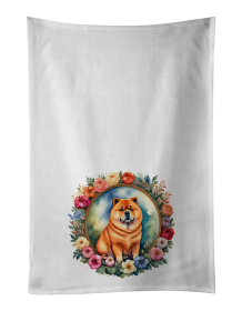 Chow Chow and Flowers Kitchen Towel Set of 2 (Color: 194030794845)