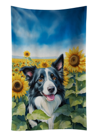 Border Collie in Sunflowers Kitchen Towel (Color: 198453048400)