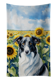 Borzoi in Sunflowers Kitchen Towel (Color: 198453048431)