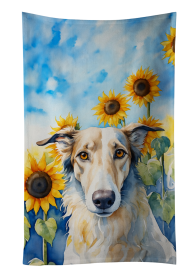 Borzoi in Sunflowers Kitchen Towel (Color: 198453048448)