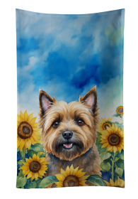 Cairn Terrier in Sunflowers Kitchen Towel (Color: 198453048530)