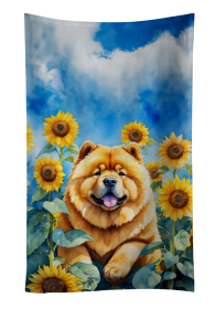 Chow Chow in Sunflowers Kitchen Towel (Color: 198453048646)