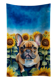 French Bulldog in Sunflowers Kitchen Towel (Color: 198453048905)