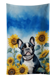 French Bulldog in Sunflowers Kitchen Towel (Color: 198453048912)