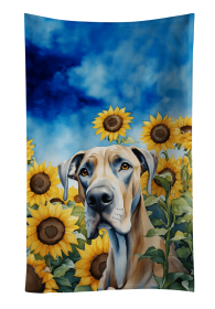 Great Dane in Sunflowers Kitchen Towel (Color: 198453049018)