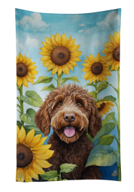 Labradoodle in Sunflowers Kitchen Towel (Color: 198453049216)