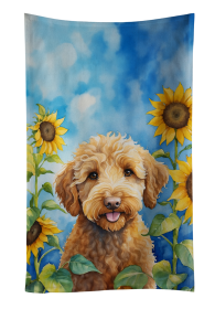 Labradoodle in Sunflowers Kitchen Towel (Color: 198453049223)