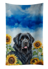 Newfoundland in Sunflowers Kitchen Towel (Color: 198453049322)