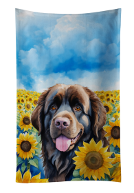 Newfoundland in Sunflowers Kitchen Towel (Color: 198453049339)