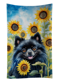 Pomeranian in Sunflowers Kitchen Towel (Color: 198453049445)