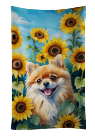 Pomeranian in Sunflowers Kitchen Towel (Color: 198453049452)