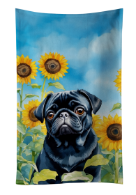 Pug in Sunflowers Kitchen Towel (Color: 198453049537)