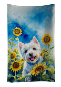 Westie in Sunflowers Kitchen Towel (Color: 198453049834)