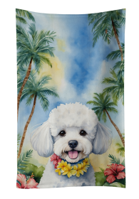 Bichon Frise Luau Kitchen Towel (Color: 198453415936)