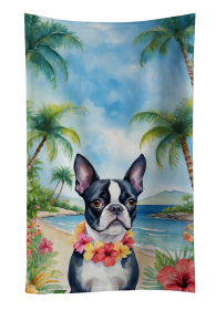 Boston Terrier Luau Kitchen Towel (Color: 198453416018)