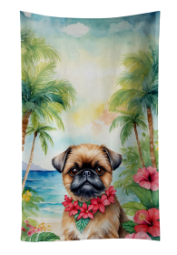 Brussels Griffon Luau Kitchen Towel (Color: 198453416124)