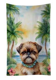 Brussels Griffon Luau Kitchen Towel (Color: 198453416131)