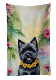 Cairn Terrier Luau Kitchen Towel (Color: 198453416179)