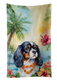 Cavalier Spaniel Luau Kitchen Towel (Color: 198453416209)