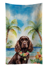 Cocker Spaniel Luau Kitchen Towel (Color: 198453416308)