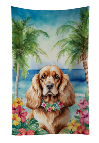 Cocker Spaniel Luau Kitchen Towel (Color: 198453416322)