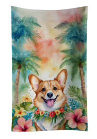 Corgi Luau Kitchen Towel (Color: 198453416353)