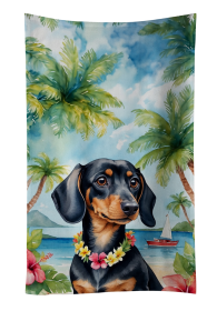 Dachshund Luau Kitchen Towel (Color: 198453416391)