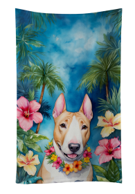 English Bull Terrier Luau Kitchen Towel (Color: 198453416445)