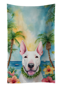 English Bull Terrier Luau Kitchen Towel (Color: 198453416452)