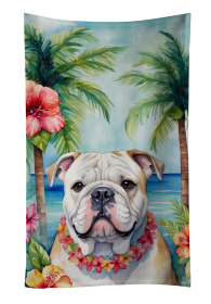 English Bulldog Luau Kitchen Towel (Color: 198453416476)