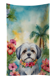 Lhasa Apso Luau Kitchen Towel (Color: 198453416902)