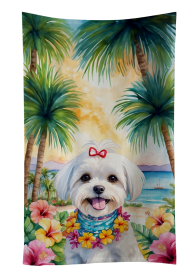 Maltese Luau Kitchen Towel (Color: 198453416919)